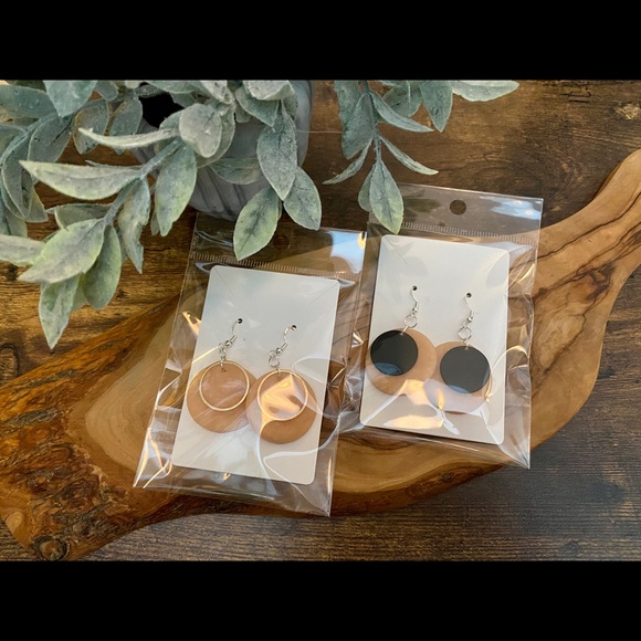 Handmade Polymer Clay & Brass Hoop Earrings - Picture 6 of 6